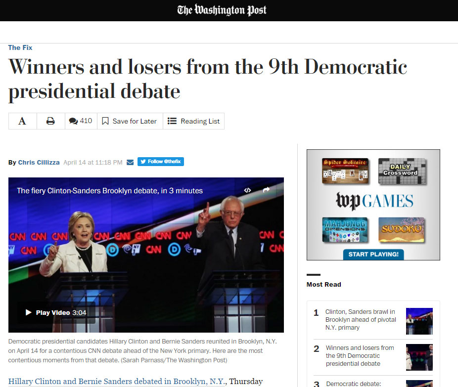The Washington Post debate